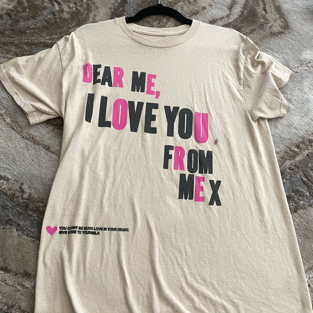 Fashion Nova Beige Love Letter T-Shirt